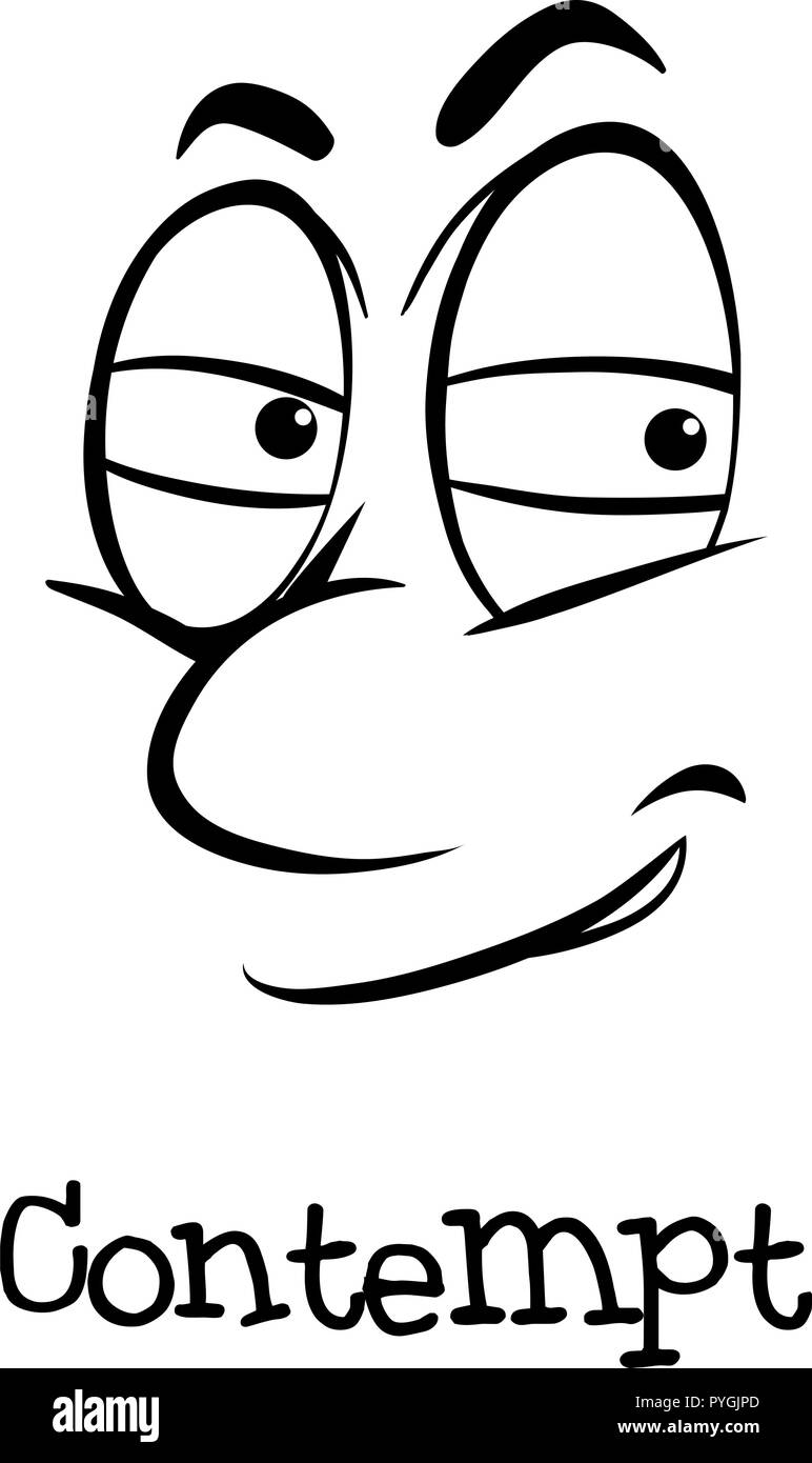 L'espressione wordcard per disprezzo illustrazione Illustrazione Vettoriale