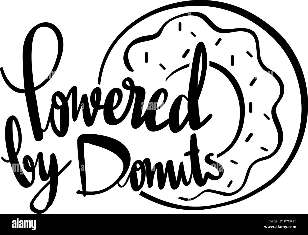 Espressione inglese per powered by ciambelle illustrazione Illustrazione Vettoriale