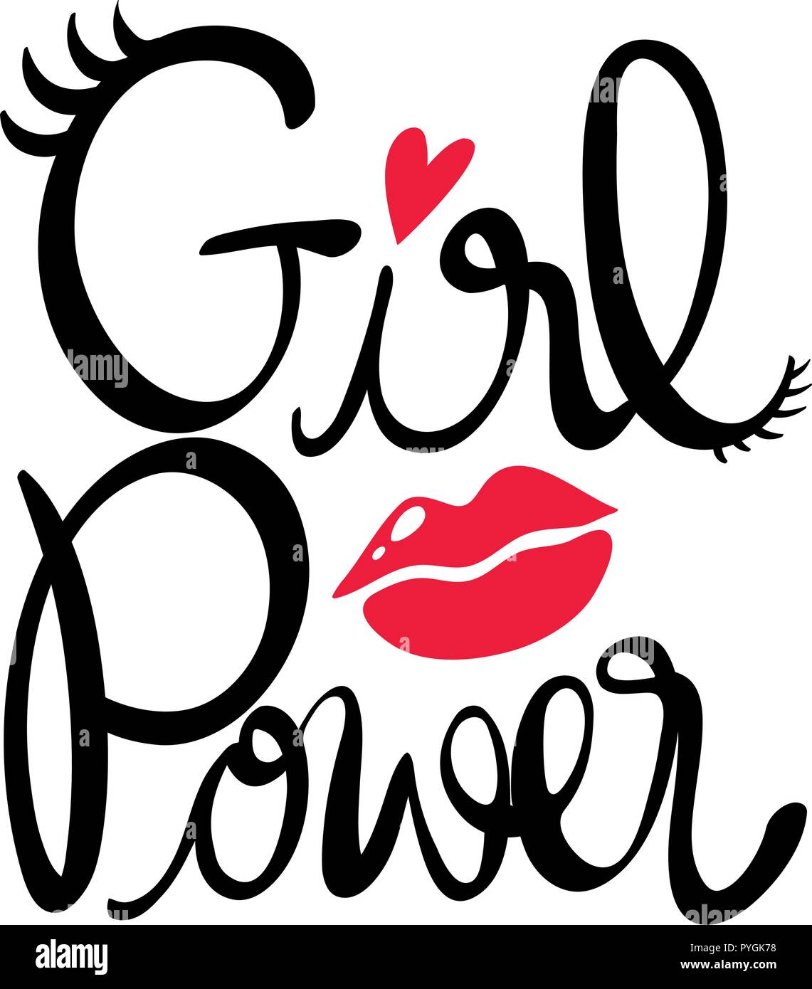Espressione di parola per girl power illustrazione Illustrazione Vettoriale