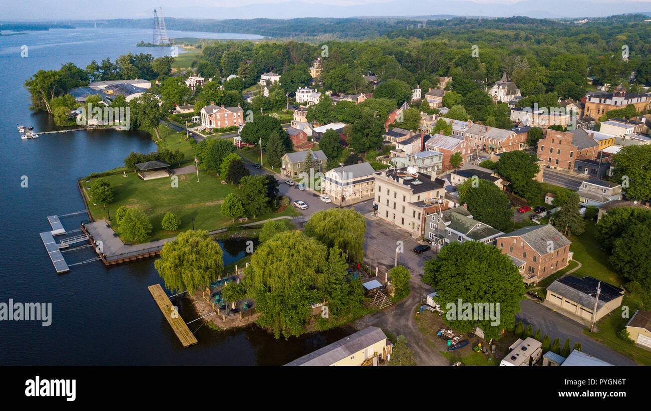Le foto aeree di Atene, NY, STATI UNITI D'AMERICA Foto Stock