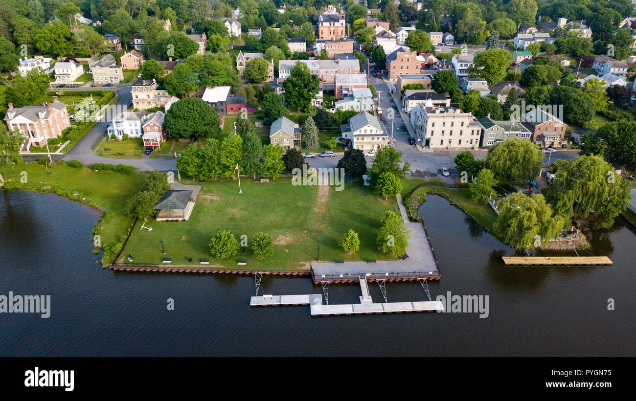 Le foto aeree di Atene, NY, STATI UNITI D'AMERICA Foto Stock