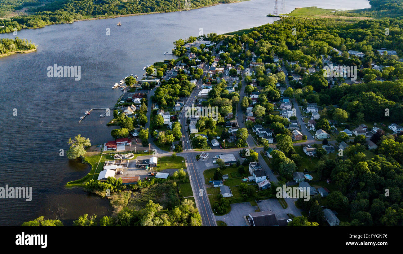 Le foto aeree di Atene, NY, STATI UNITI D'AMERICA Foto Stock