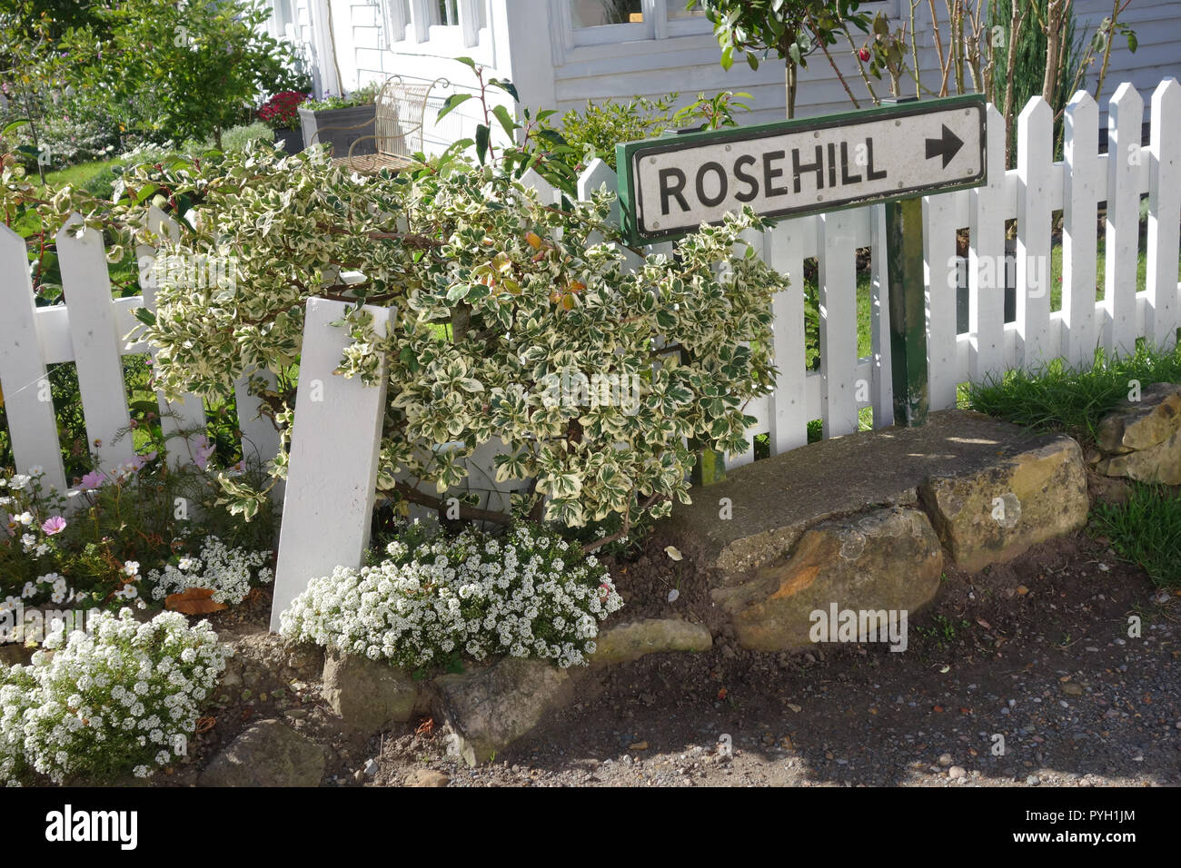 Segno al Rosehill cottage, Ticehurst, East Sussex, Regno Unmited Foto Stock