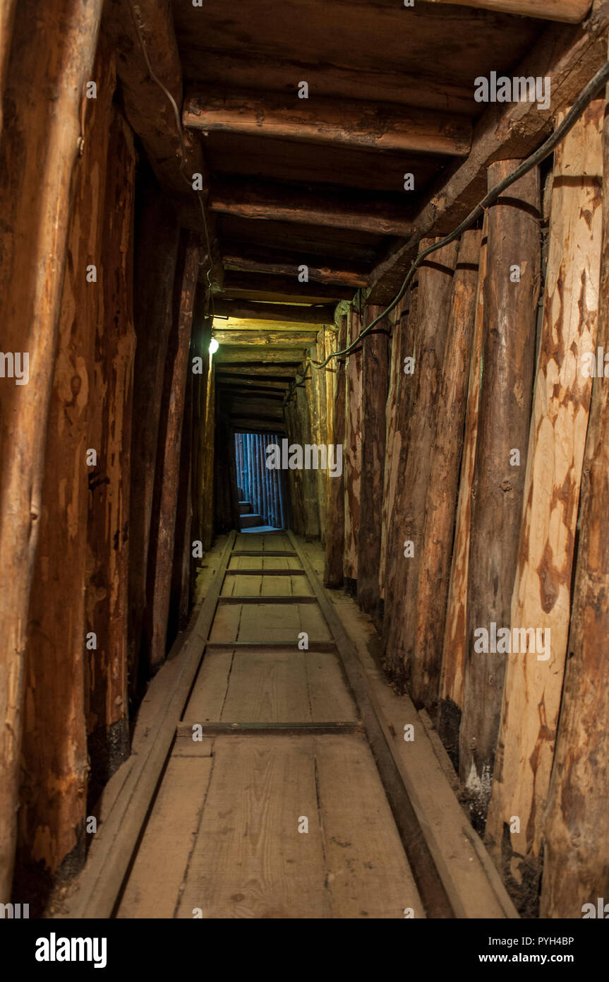 Il Tunnel di Sarajevo, tunnel sotterraneo costruito da esercito bosniaco nel 1993 durante l'assedio di Sarajevo nel bel mezzo della guerra bosniaca per salvare la città Foto Stock