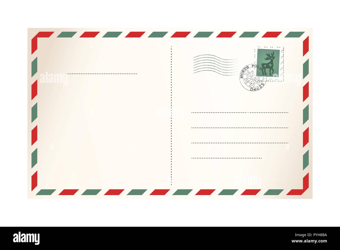 Lettera a Babbo Natale - modello cartolina Illustrazione Vettoriale