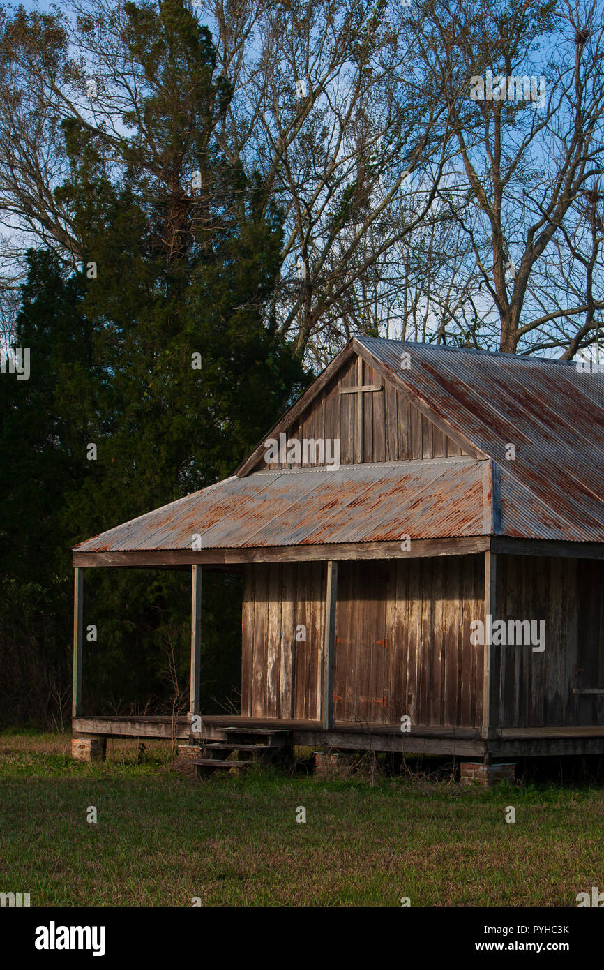 Quarti di slave a valle di alloro piantagione di zucchero nei pressi di Thibodaux, Louisiana, è stato utilizzato come set per il film "Ray", nel 2004. Foto Stock