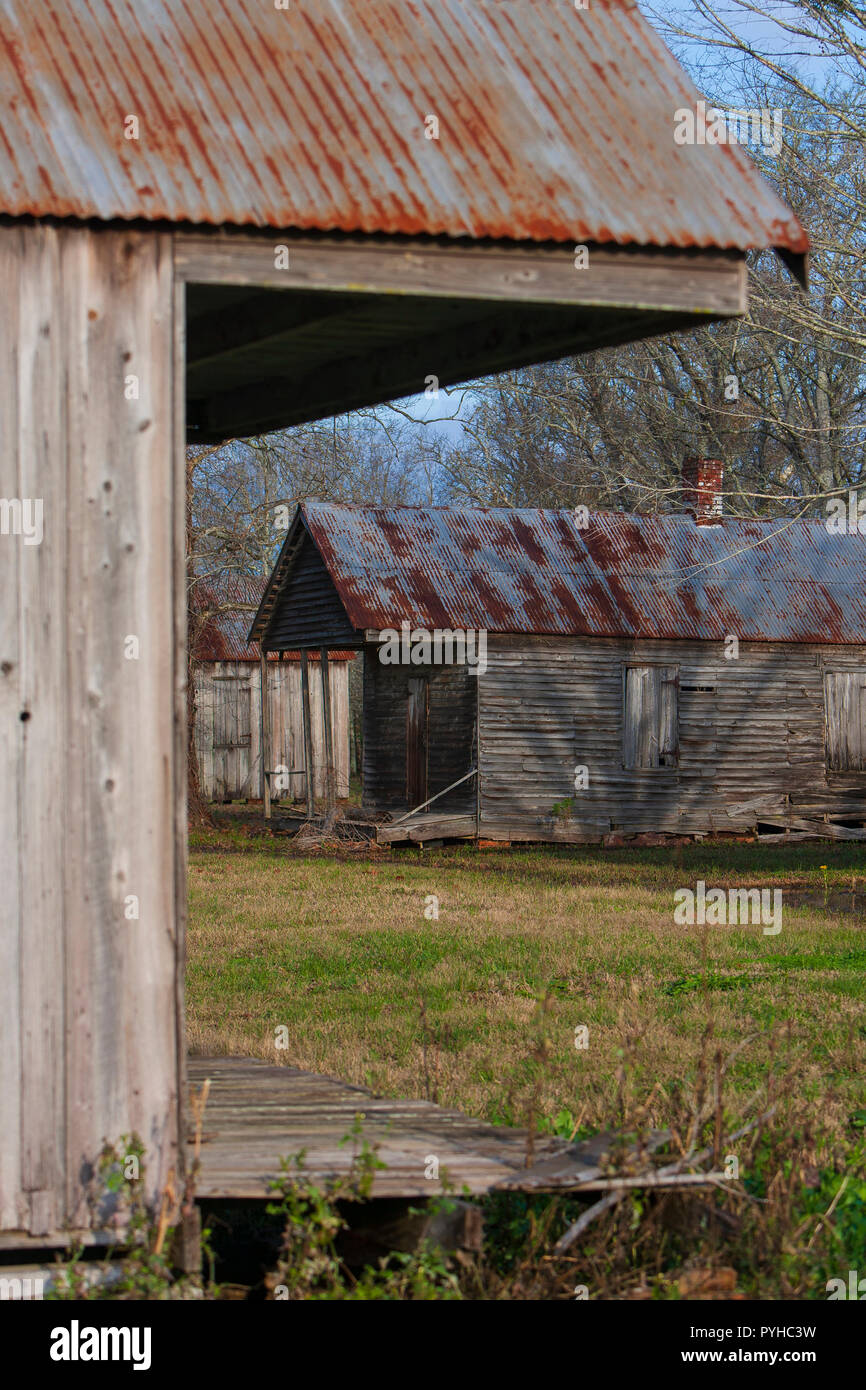 Quarti di slave a valle di alloro piantagione di zucchero nei pressi di Thibodaux, Louisiana, è stato utilizzato come set per il film "Ray", nel 2004. Foto Stock
