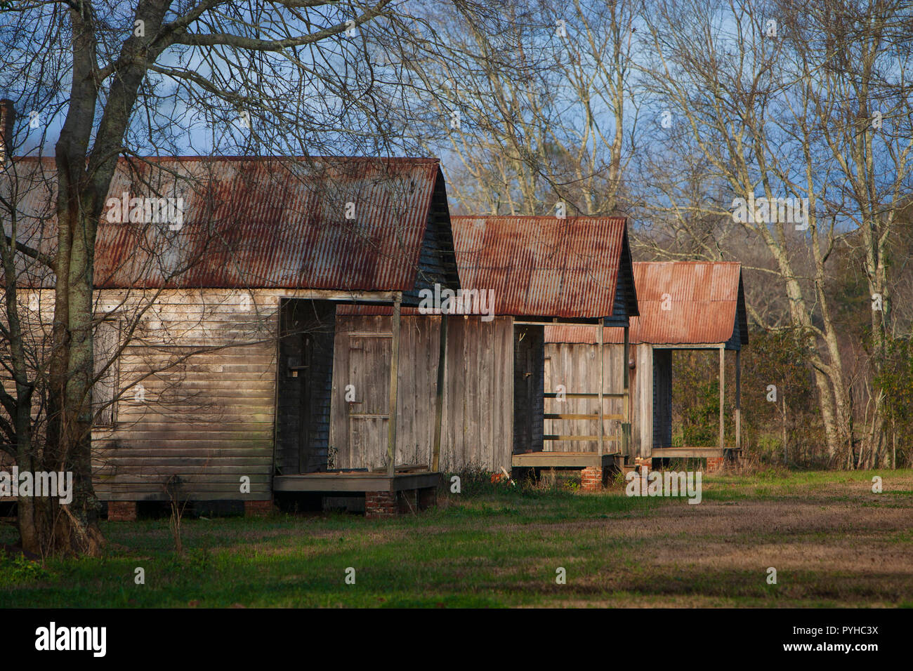 Quarti di slave a valle di alloro piantagione di zucchero nei pressi di Thibodaux, Louisiana, è stato utilizzato come set per il film "Ray", nel 2004. Foto Stock