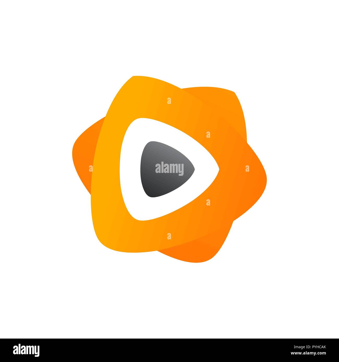 3D la riproduzione di file multimediali logo design. Colorato 3D media riproduci logo template vettoriale. Riproduzione di file multimediali concetto con 3D design stile vettore Illustrazione Vettoriale