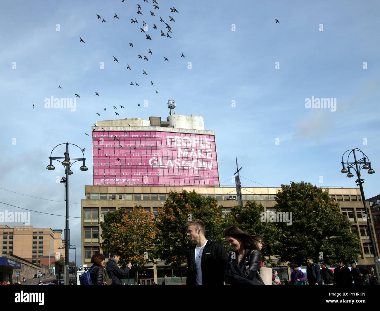 Summertime in George Square, Glasgow, Scozia Foto Stock