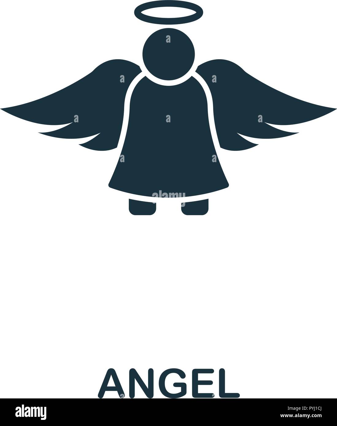 Icona di angelo. Premio di design di stile da collezione natalizia. UX e UI. Pixel angelo perfetta icona per web design, applicazioni software, l'utilizzo di stampa. Illustrazione Vettoriale