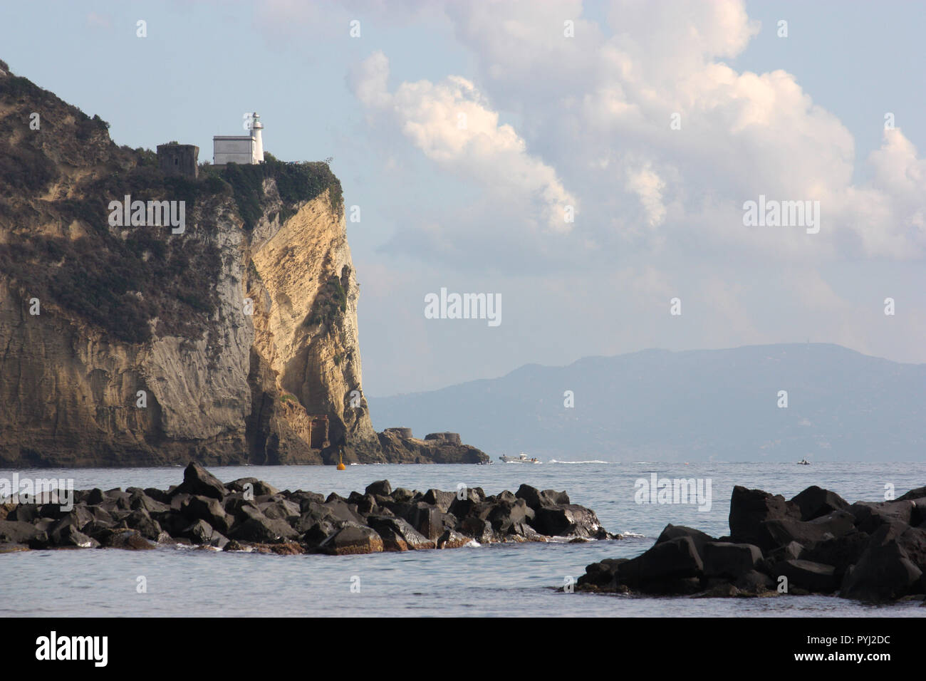 Il faro di Capo Miseno promontorio Foto Stock