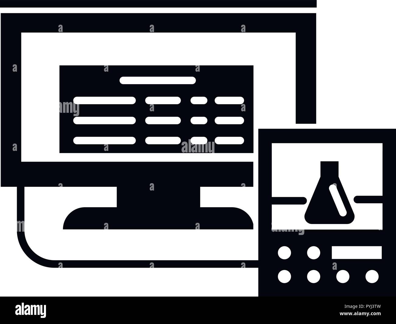 Lab monitor digitale, icona di stile semplice Illustrazione Vettoriale