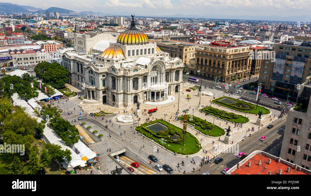 Palacio de Bellas Artes o il Palazzo delle Belle Arti, Città del Messico, Messico Foto Stock