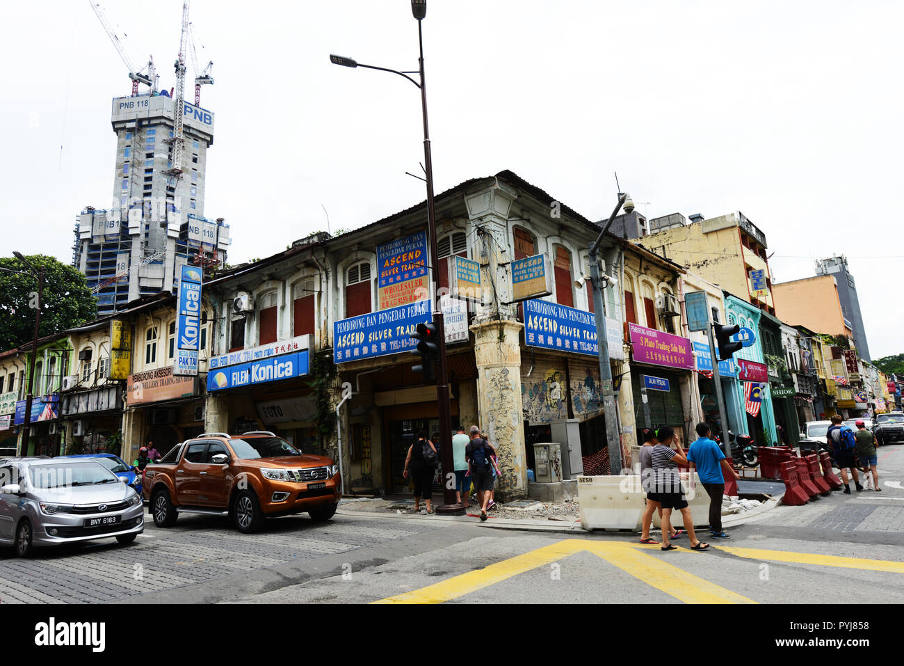 Belle vecchie costruzioni in Cina città di Kuala Lumpur in Malesia. Foto Stock
