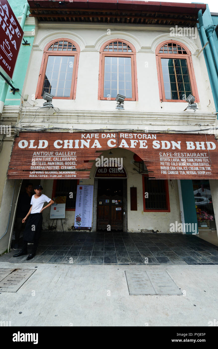 La vecchia Cina cafe di KL Chinatown. Foto Stock