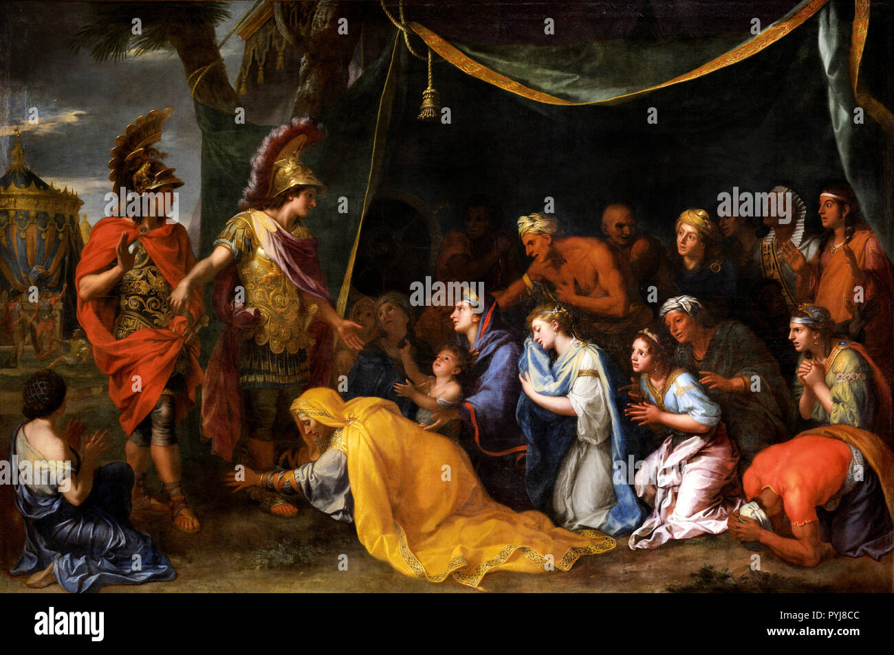 Charles Le Brun, Queens della Persia ai piedi di Alexander, chiamato anche la tenda di Dario, secolo XVII, olio su tela, Palazzo di Versailles, Francia. Foto Stock