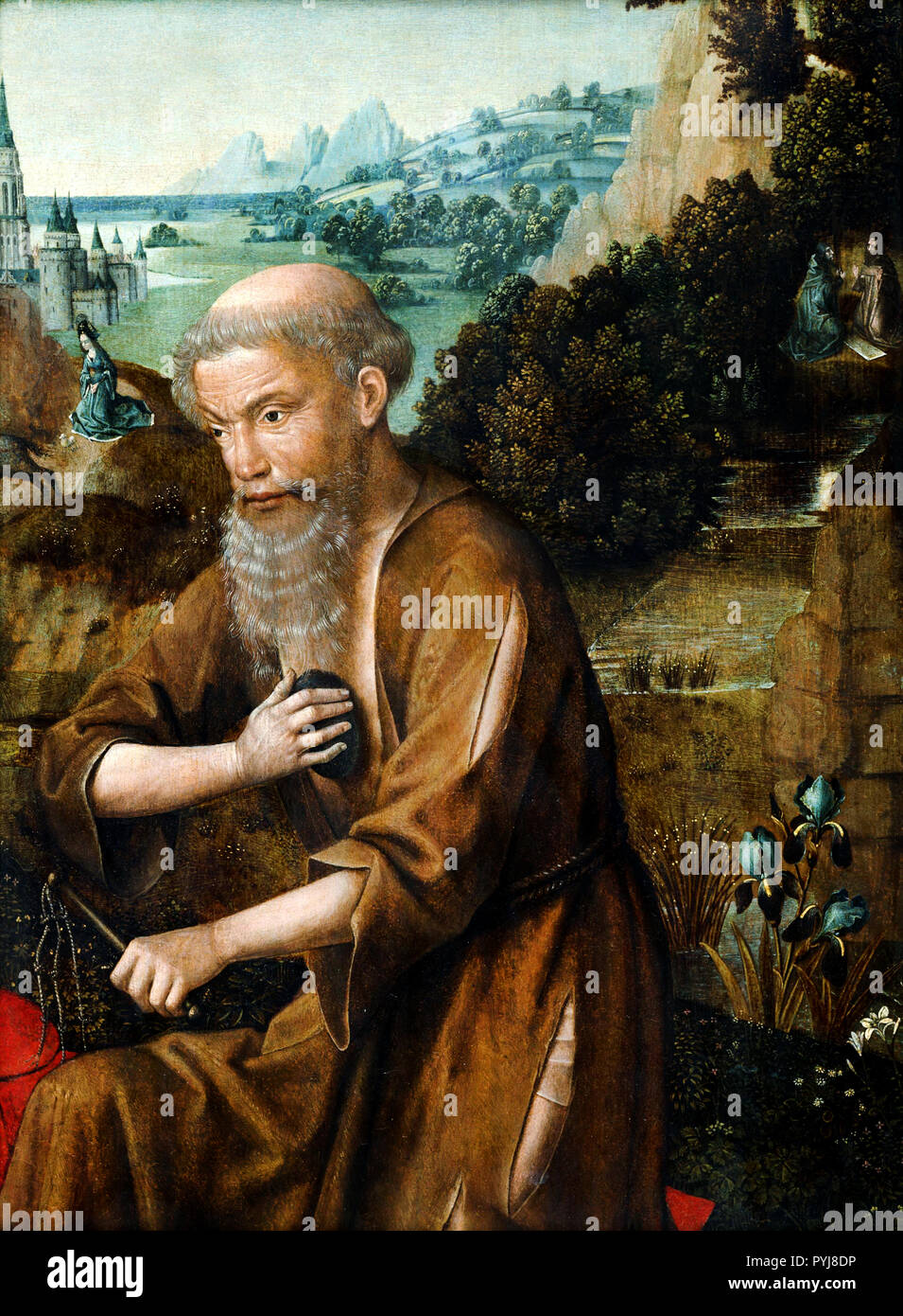 Maestro della leggenda di Santa Lucia, San Girolamo, xv secolo, olio su pannello, Museo Nazionale di Arte Occidentale, Tokyo, Giappone. Foto Stock