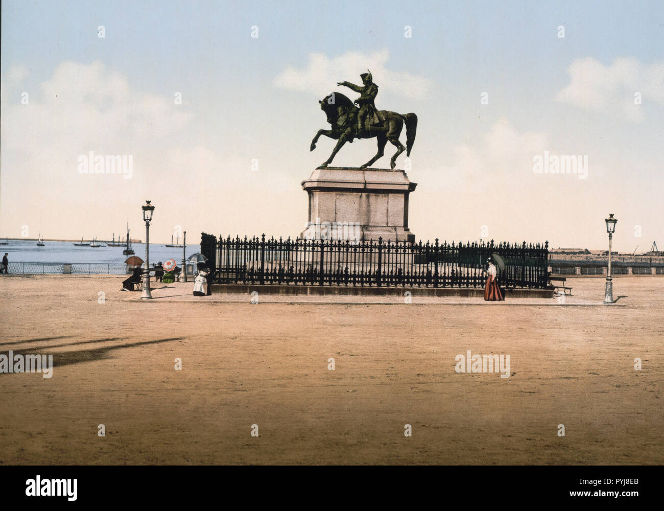 Statua di Napoleone I, Cherbourg, Francia ca. 1890-1900 Foto Stock