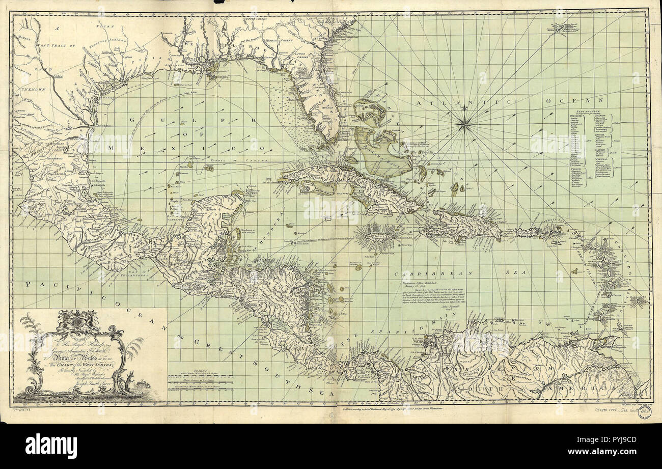 1774-mappa-delle-indie-occidentali-immagini-e-fotografie-stock-ad-alta
