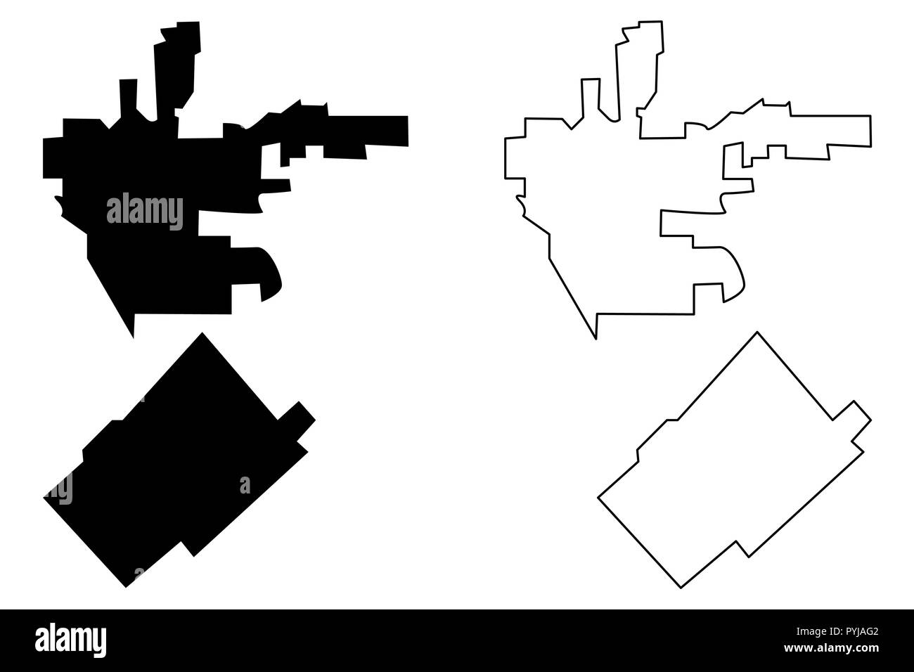 Beverly Hills, San Fernando City ( Stati Uniti città, Stati Uniti d'America, usa city) mappa illustrazione vettoriale, scribble schizzo città di Beverly Illustrazione Vettoriale