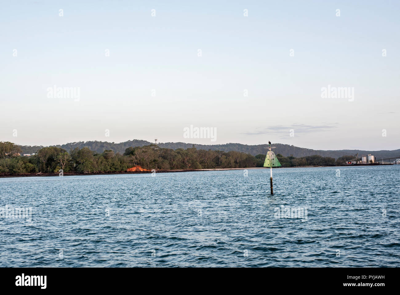 Navigation marker, Moreton Bay, Queensland, Australia. Foto Stock