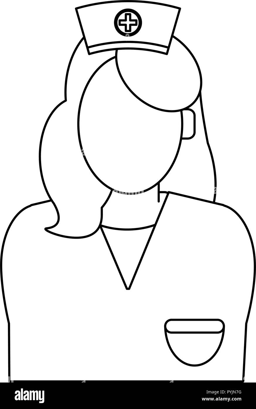 L'infermiera avatar profilo senza volto illustrazione vettoriale graphic design Illustrazione Vettoriale