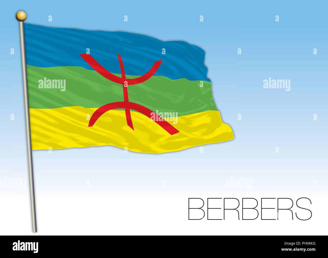 Popolazione berbera bandiera, Nord Africa Illustrazione Vettoriale