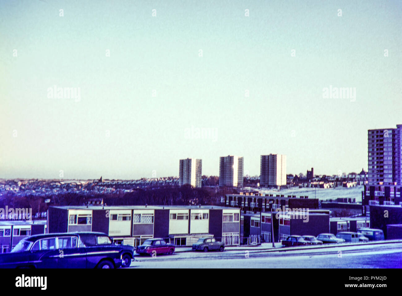 Vista dal Norfolk Park Station Wagon, Sheffield in aprile 1968 Foto Stock