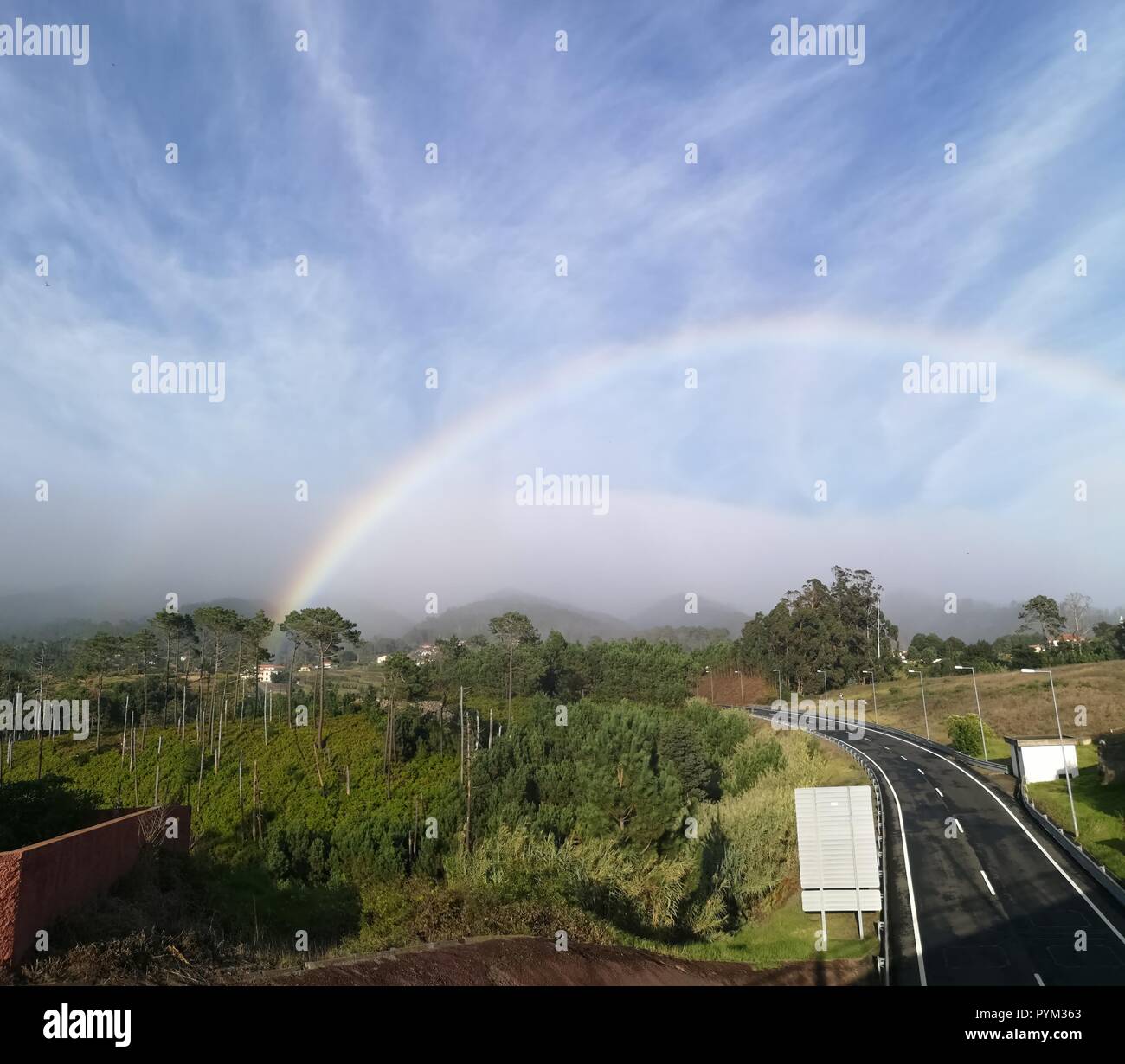 Rainbow in Madeira, Portogallo Foto Stock