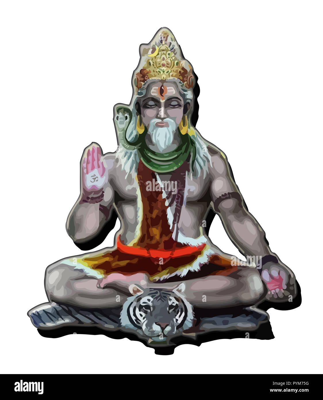 Il guru maharishi induismo tradizione rishi illustrayton santo Foto Stock