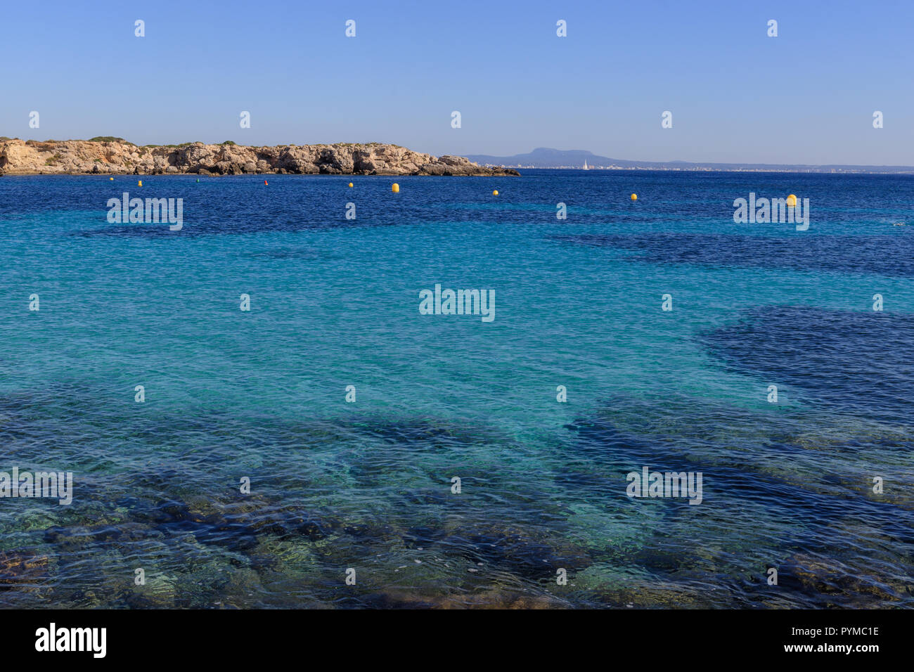 Mallorca, Spagna, acqua di mare pulita Illettes, seascape Foto Stock