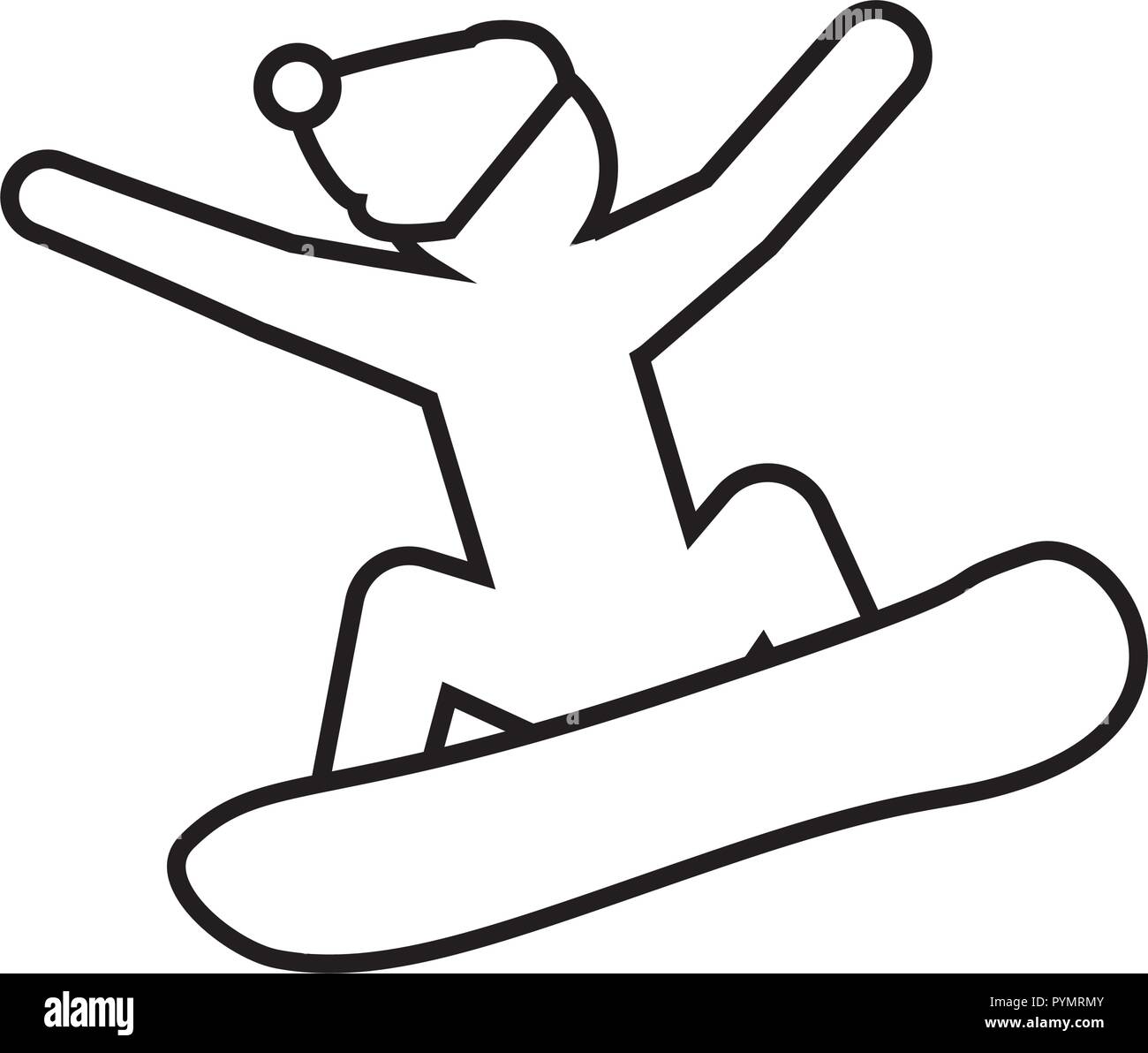 Silhouette atleta di snowboard icona illustrazione vettoriale design Illustrazione Vettoriale