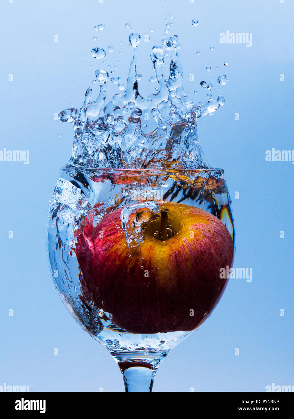 Splash Apple Foto Stock