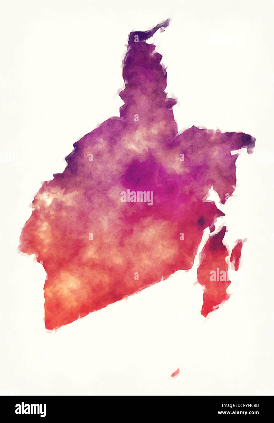 Kalimantan Selatan Mappa provincia dell Indonesia davanti a uno sfondo bianco Foto Stock