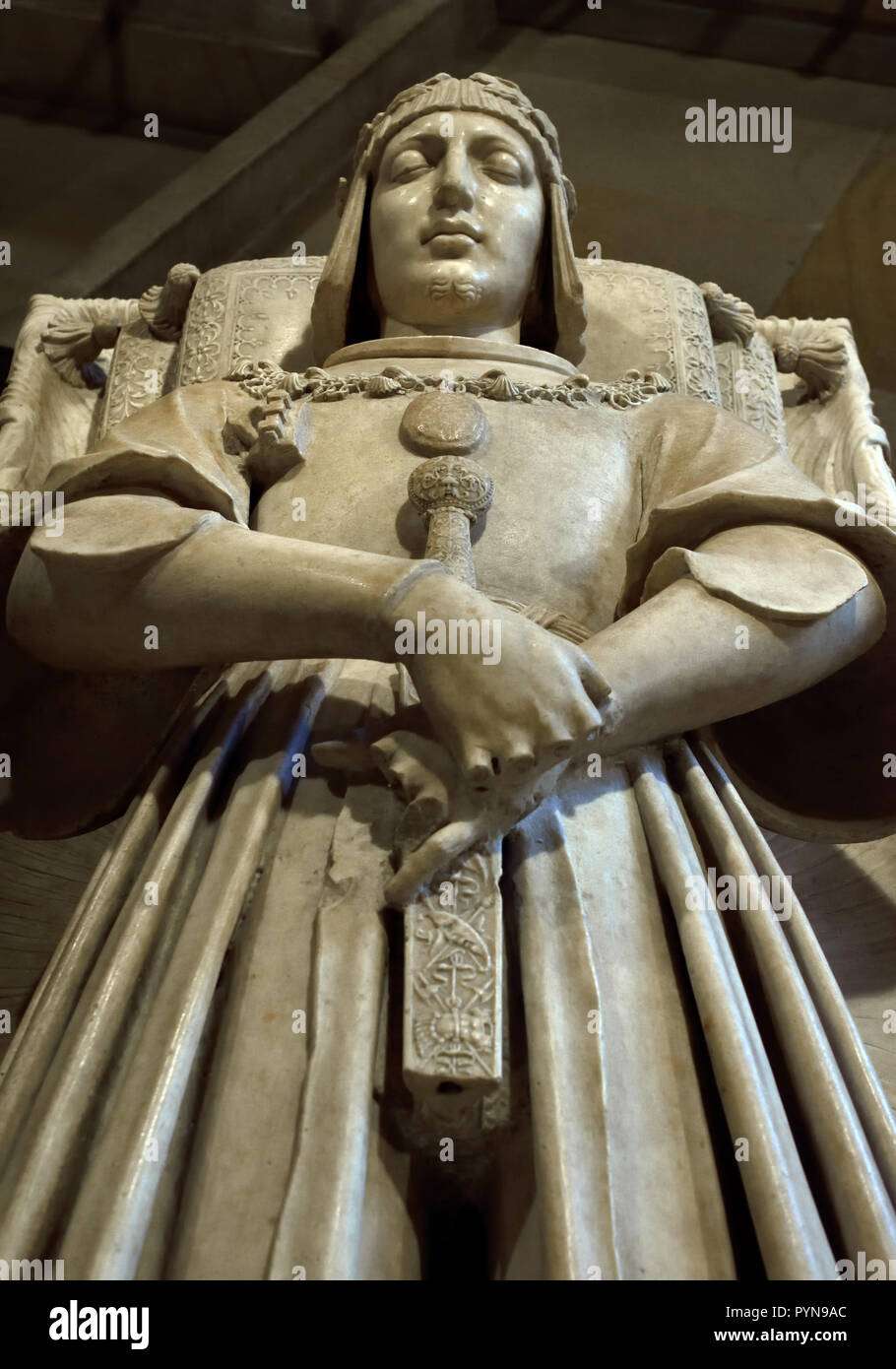 Il monumento funebre a Gaston de Foix , comandante dell'esercito francese, ucciso a Ravenna nel 1512, fu scolpito da Agostino Busti chiamato 'il Bambaja" (c. 1480-1548). Xv secolo nel Museo di Arte Antica del Castello Sforzesco - Castello Sforzesco di Milano Italia Foto Stock