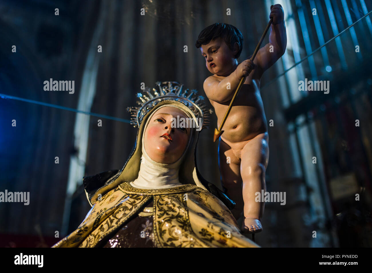 Scultura di santa Teresa d Avila. Museo della Cattedrale. Salamanca, Castilla y Leon, Spagna, Europa Foto Stock