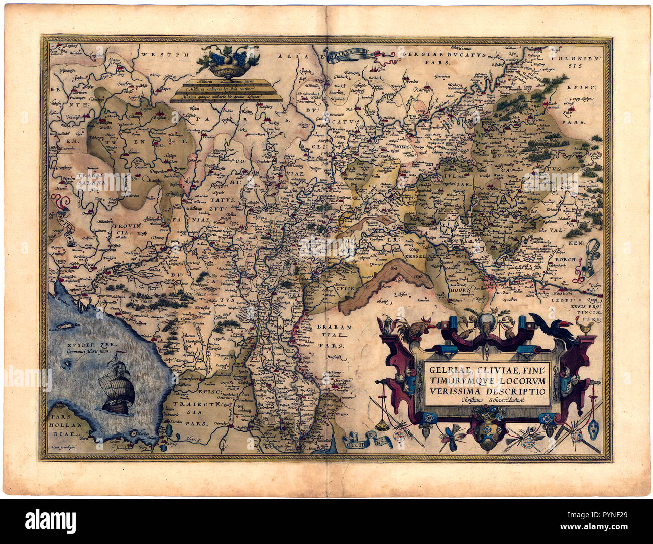 Abraham Ortelius - primo atlante mondiale ca. 1570 - Geldria Foto Stock