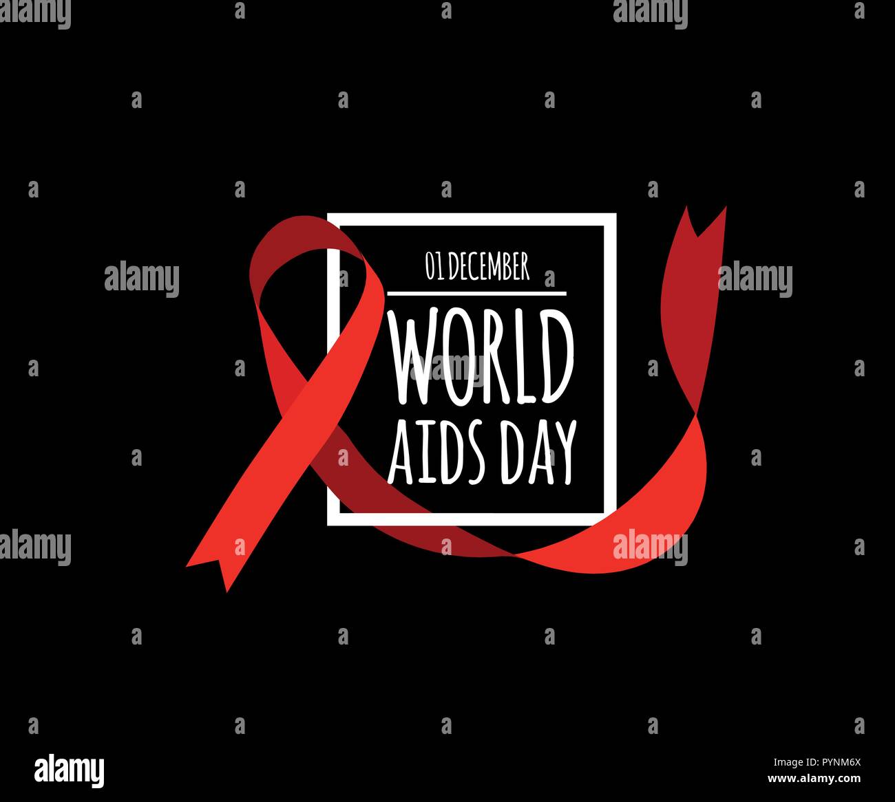 La Giornata mondiale contro l Aids. Illustrazione Vettoriale con nastro rosso Illustrazione Vettoriale