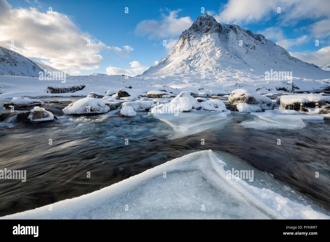 Buachaille Etive Mor in inverno, Scozia Foto Stock