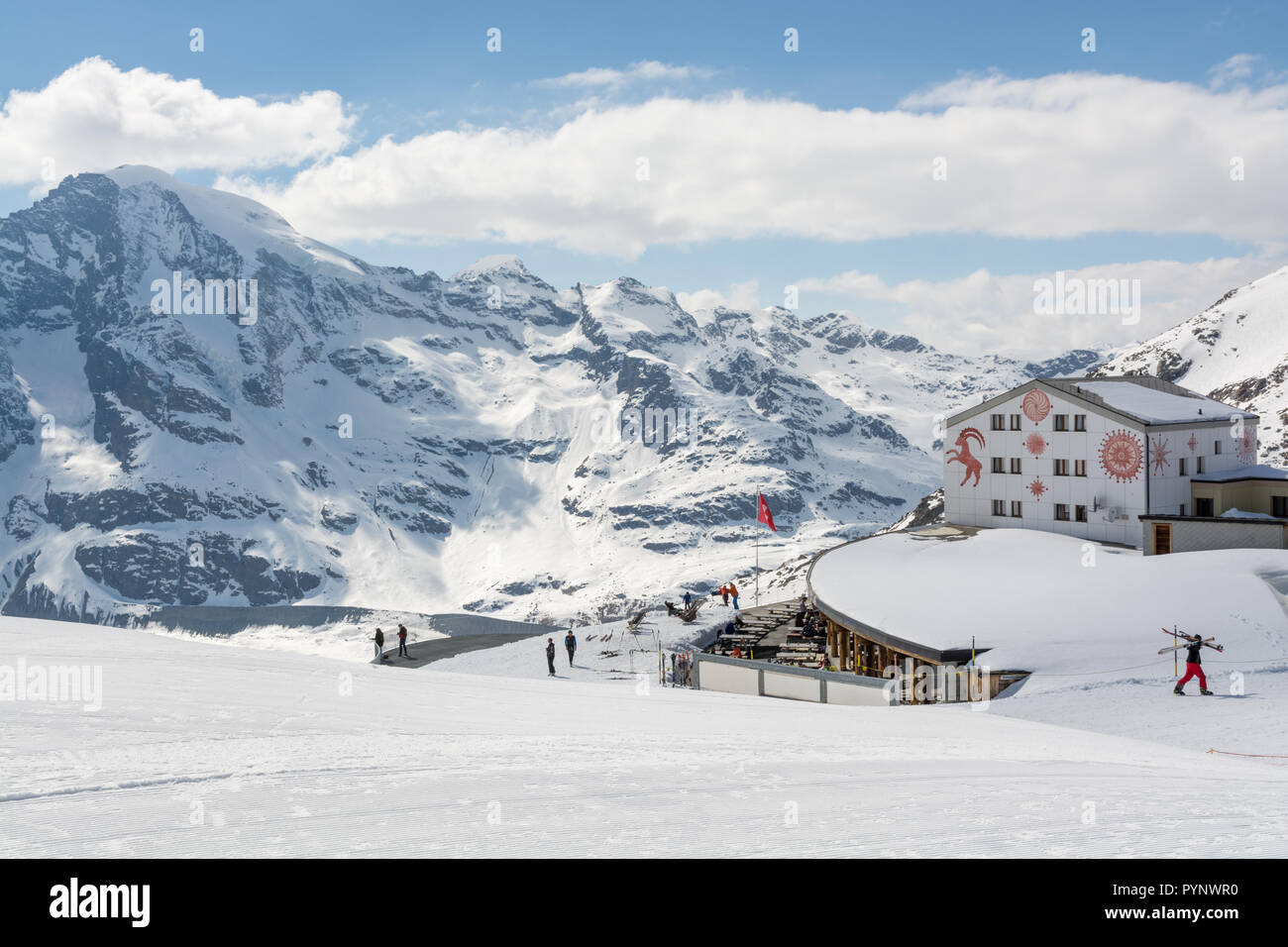 Orario invernale sul Diavolezza, Svizzera Foto Stock