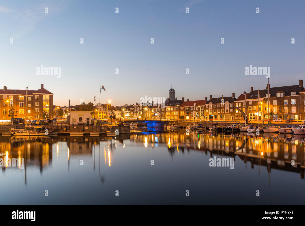 La sera cityscape di Middelburg Foto Stock