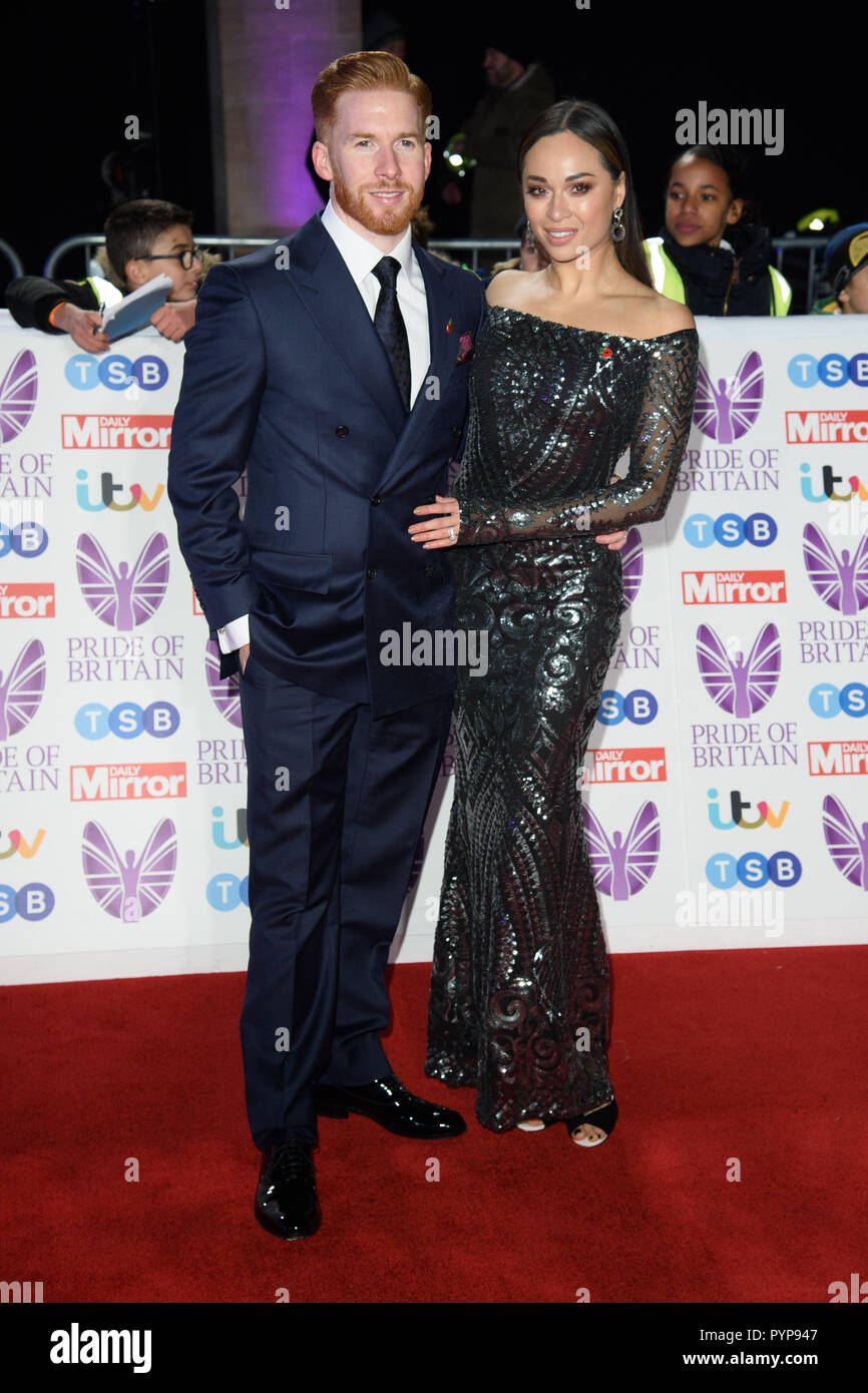 Londra, Regno Unito. Ottobre 29, 2018: Neil Jones & Katya Jones al Pride of Britain Awards 2018 al Grosvenor House Hotel di Londra. Immagine: Steve Vas/Featureflash Foto Stock