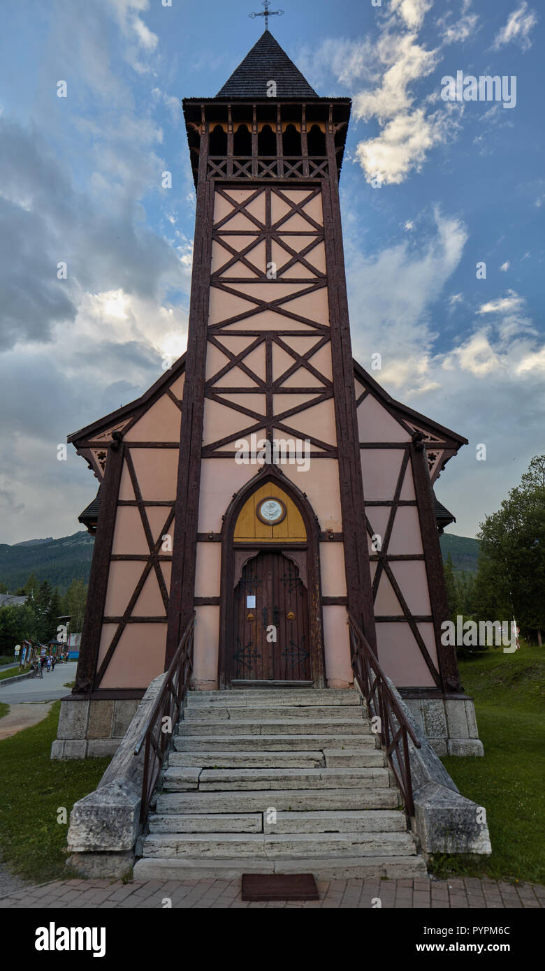 Chiesa di Stary Smokovec, Alti Tatra, Slovacchia Foto Stock
