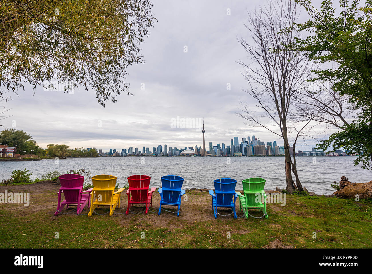 Panorama di Toronto, vista dall'isola Foto Stock Panorama di Toronto, vista dall'isola Foto Stock