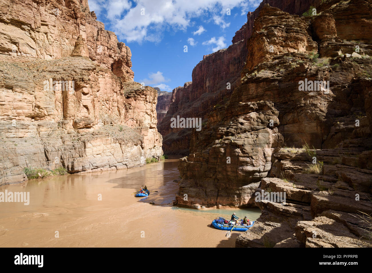 Escursionismo Havasu Creek. Rafting sul fiume Colorado e il Grand Canyon, Arizona, Stati Uniti d'America. Foto Stock