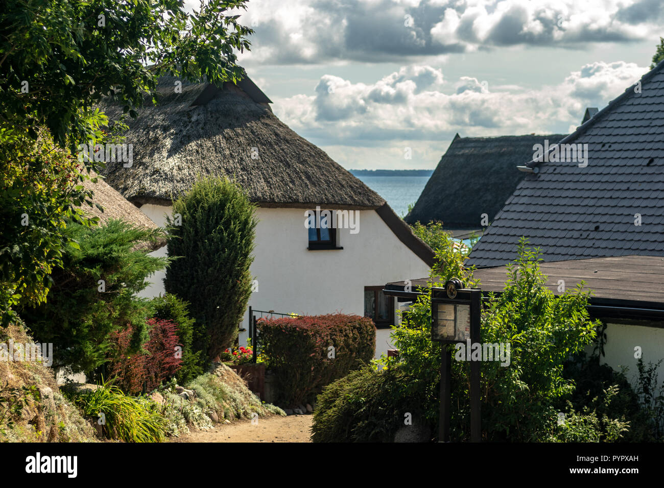 Vitt Rügen villaggio case in paglia Baltic Sean Foto Stock