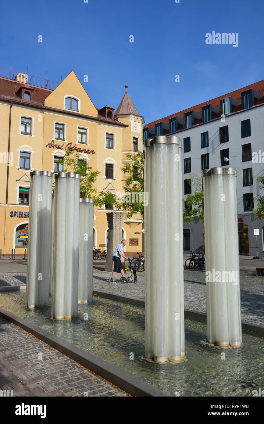 Vista nella storica città di Regensburg, Baviera, Germania Foto Stock