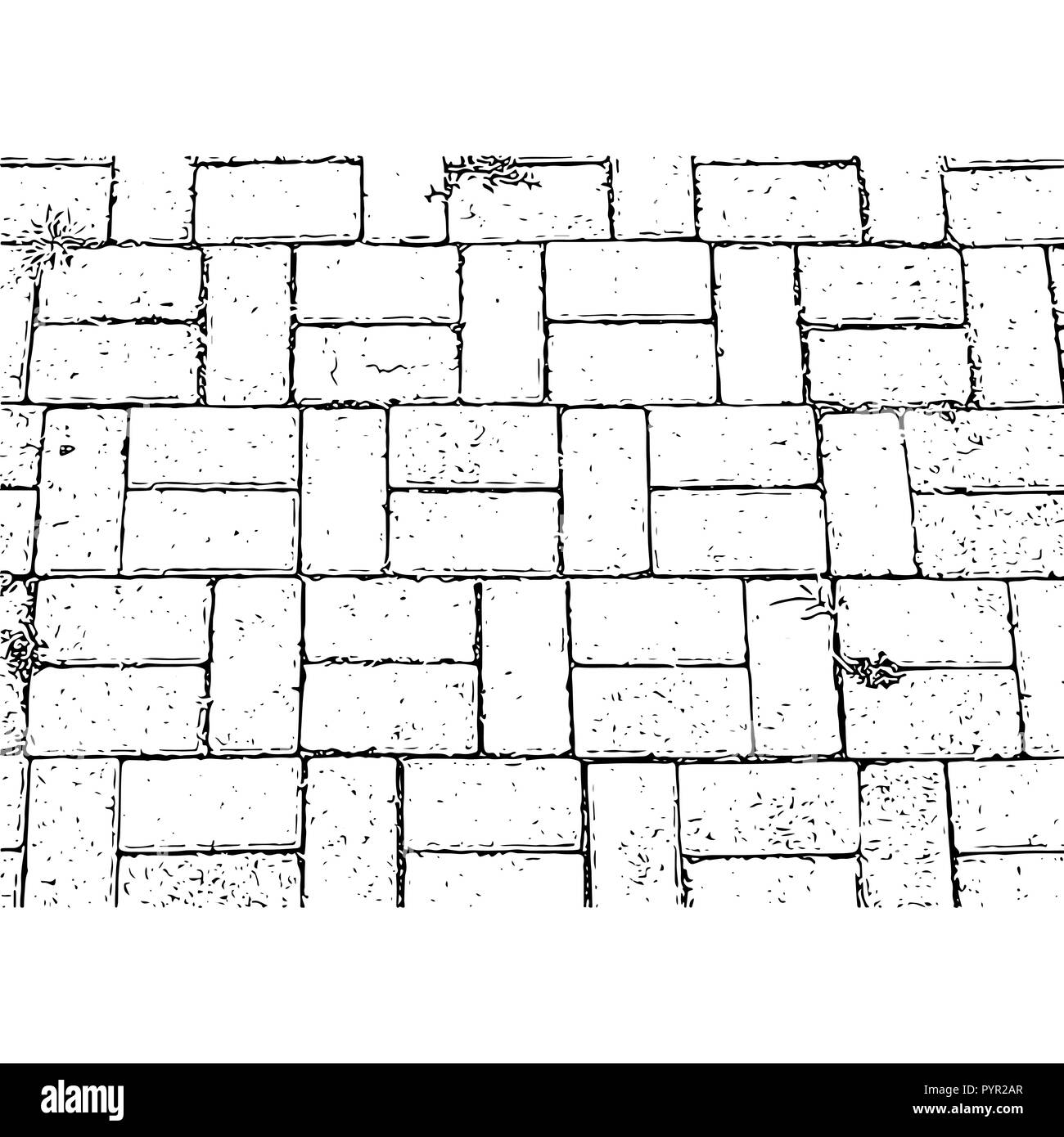 Antico muro di mattoni texture. Grunge old stone packground. Configurazione vettore. Illustrazione Vettoriale