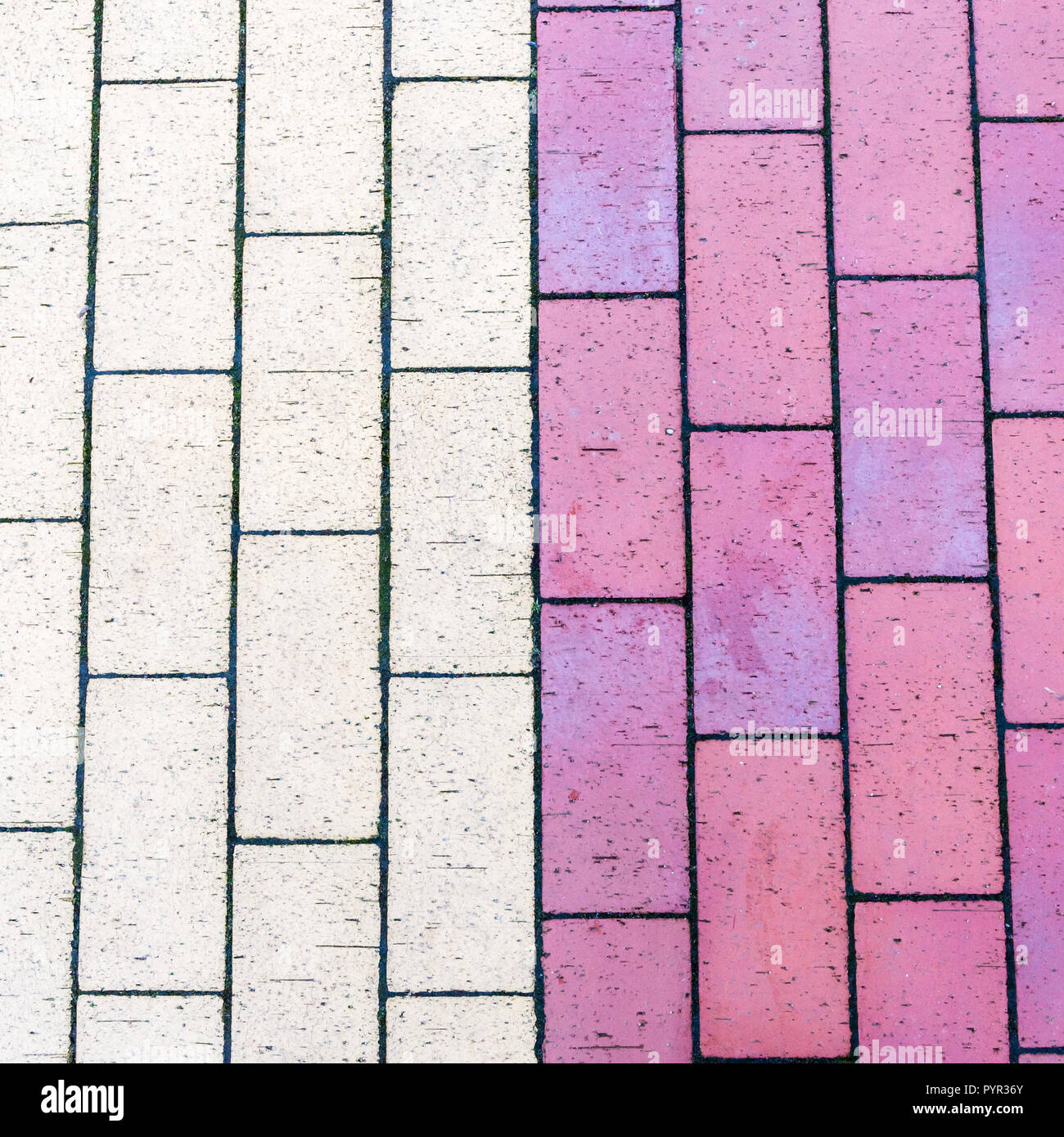 Calcestruzzo colorato textured pavimentazioni, chiudi immagine in alto Foto Stock